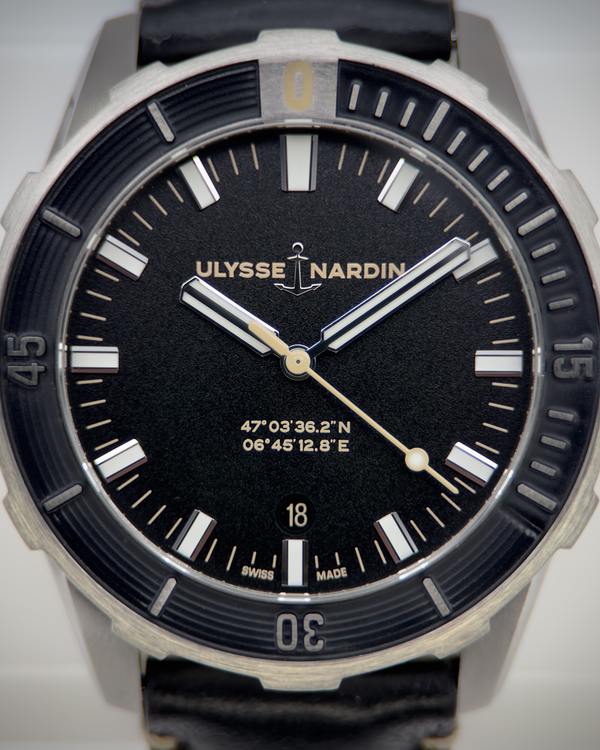 2022 Ulysse Nardin Diver 42MM Black Dial Leather Strap (8163-175/92)