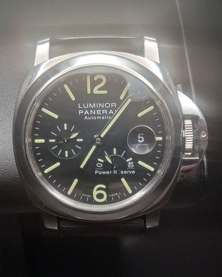 2015 Panerai Luminor Power Reserve 44MM Black Dial Rubber Strap (PAM00090)