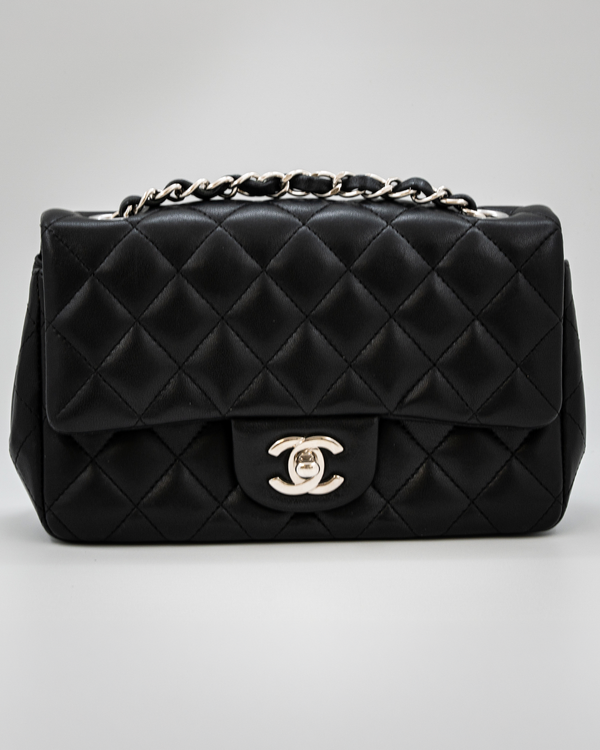 Chanel Accessories Matelasse Mini Rectangle Shoulder Bag 7.9 x 5.1 x 2.4IN Leather Silver-Tone Hardware Leather/Silver-Tone Strap (JC2430820)