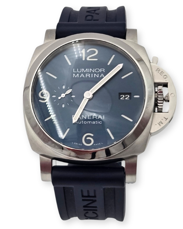 2022 Panerai Luminor Marina 44MM Blue Dial Rubber Strap (PAM01313)