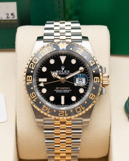 2025 Rolex GMT-Master II "Bumblebee" 40MM Black Dial Two-Tone Jubilee Bracelet (126713GRNR)