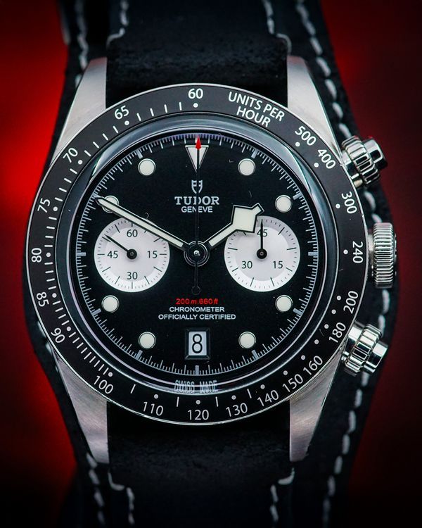 No Reserve - 2021 Tudor Black Bay Chrono 41MM Black Dial Aftermarket Rubber Strap (79360N)