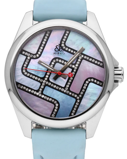 Jacob & Co. One Time Zone 40MM Mother Of Pearl Dial Rubber Strap (JCTZM19)
