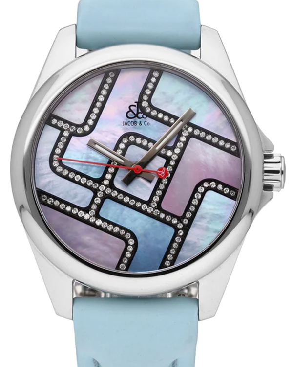 Jacob & Co. One Time Zone 40MM Mother Of Pearl Dial Rubber Strap (JCTZM19)