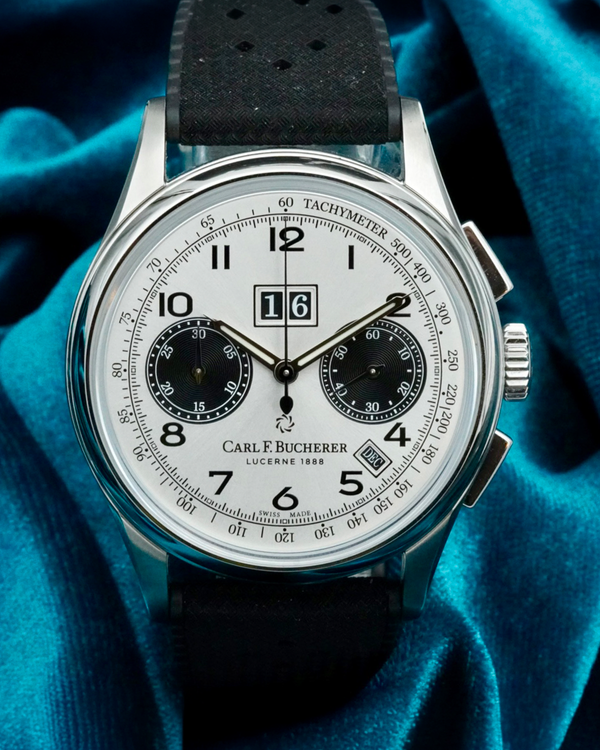 No Reserve - Carl F. Bucherer Heritage Bicompax Annual L.E. 41MM White Dial Rubber Strap (00.10803.08.12.01)