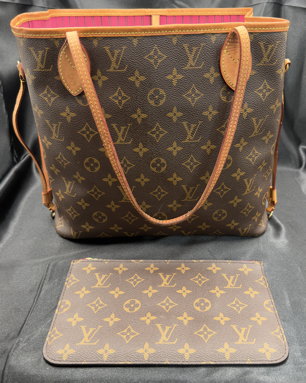 No Reserve - 2022 Louis Vuitton Neverfull MM Monogram Bag 12.6 x 11.2 x 6.3IN Canvas Gold-Toned Hardware Leather Strap (M41178)