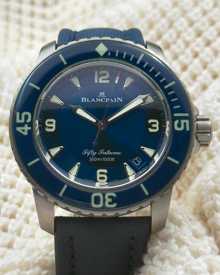 2024 Blancpain Fifty Fathoms 45MM Blue Dial Textile Strap (5015-12B40-O52A)