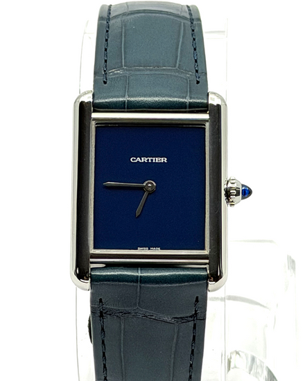 2026 Cartier Tank Must De Cartier 33.7MM Quartz Blue Dial Leather Strap (WSTA0055)