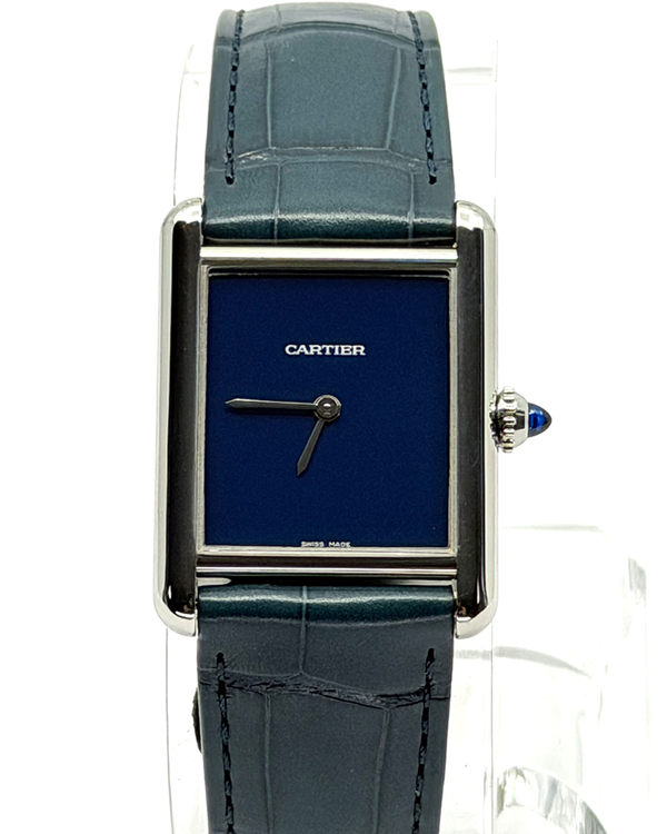 2026 Cartier Tank Must De Cartier 33.7MM Quartz Blue Dial Leather Strap (WSTA0055)