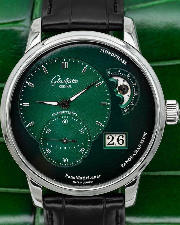 2024 Glashütte Original PanoMaticLunar XL 40MM Green Dial Leather Strap (1-90-02-13-32-31)