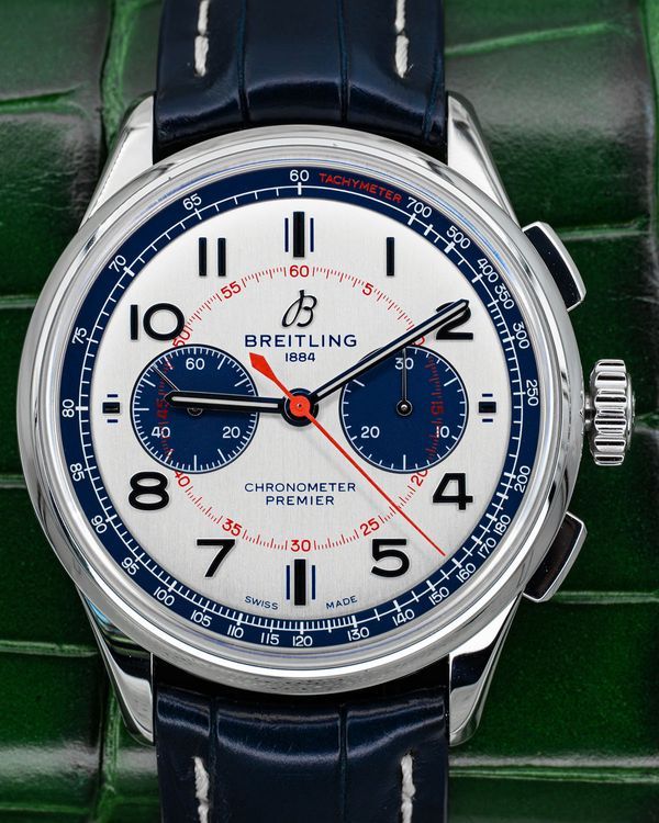 2022 Breitling Premier Bentley Mulliner L. E. 42MM Silver Dial Leather Strap (AB0118A71G1P1)