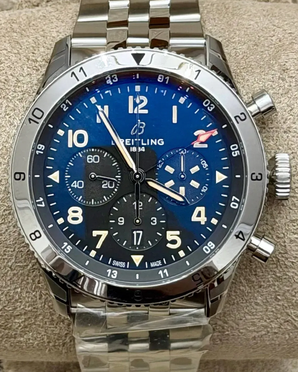2026 Breitling Super Avi B04 Chronograph GMT P-51 Mustang 46MM Black Dial Steel Bracelet (AB04453A1B1A1)