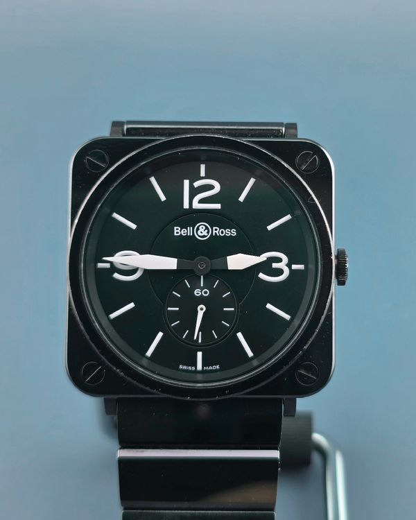 Bell & Ross BR S 39MM Quartz Black Dial Ceramic Bracelet (BRS-98-BCS)