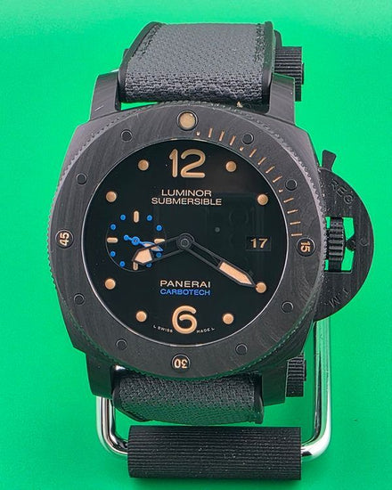2018 Panerai Submersible 1950 3 Days Carbotech 47MM Black Dial Rubber Strap (PAM00616)