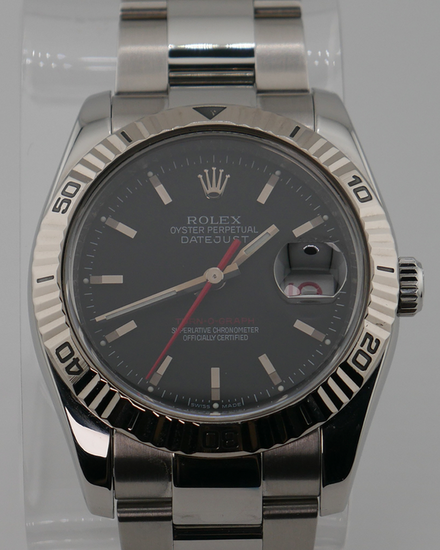 No Reserve - 2008 (M Serial) Rolex Datejust Turn-O-Graph 36MM Grey Dial Oyster Bracelet (116264)