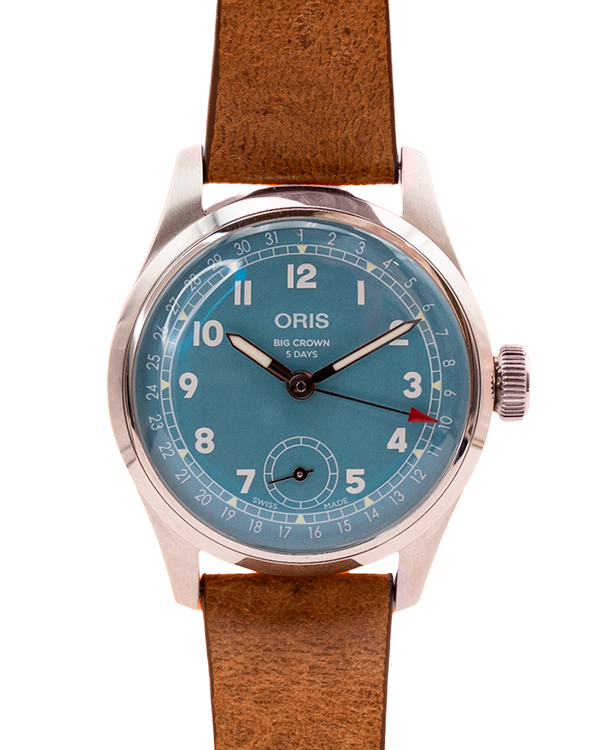 Oris Big Crown Pointer Date Calibre 473 38MM Blue Dial Leather Strap (01 473 7786 4065-07)