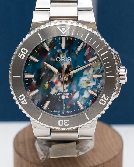 Oris Aquis Date Upcycle Calibre 400 43.5MM Multicolor Dial Steel Bracelet (01 400 7790 4150-07)