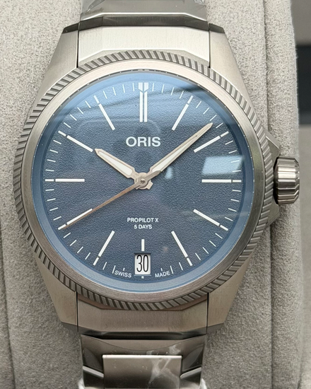 2026 Oris ProPilot X Calibre 400 39MM Blue Dial Titanium Bracelet (01 400 7778 7155)