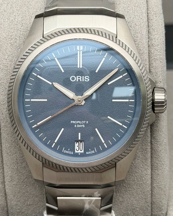 2026 Oris ProPilot X Calibre 400 39MM Blue Dial Titanium Bracelet (01 400 7778 7155)