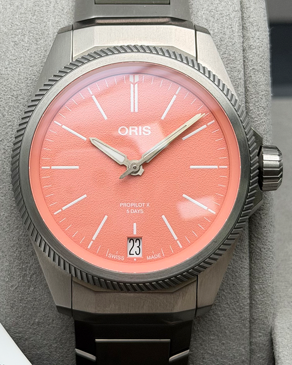 2026 Oris ProPilot X Calibre 400 39MM Pink Dial Titanium Bracelet (01 400 7778 7158)