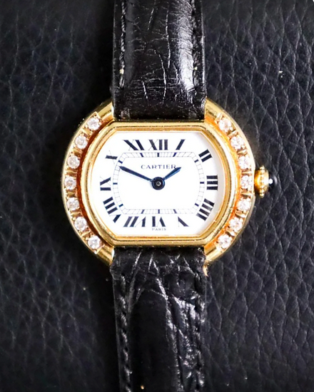 Cartier Ellipse Gondole 26MM White Dial Aftermarket Leather Strap (67081)