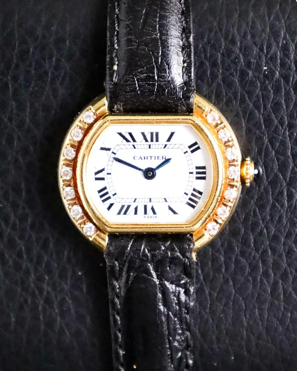Cartier Ellipse Gondole 26MM White Dial Aftermarket Leather Strap (67081)