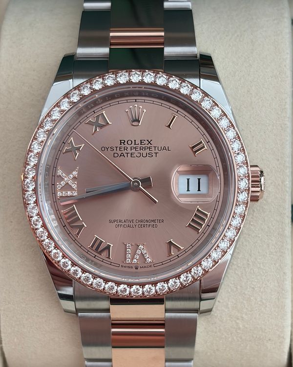 2026 Rolex Datejust 36MM Pink "Rosé" Dial Two-Tone Oyster Bracelet (126281RBR)