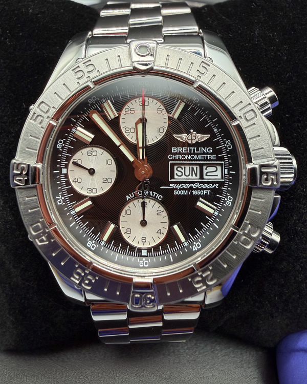 Breitling Superocean Chronograph II 42MM Black Dial Steel Bracelet (A13340)