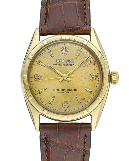 1962 Rolex Oyster Perpetual 34MM Champagne Dial Aftermarket Leather Strap (6085)