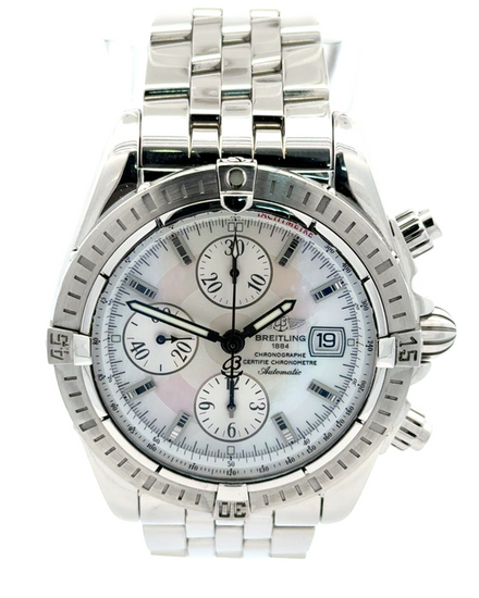 Breitling Chronomat Evolution 44MM Mother of Pearl Dial Steel Bracelet (A13356)