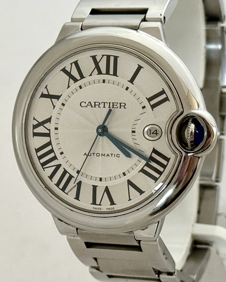 2005 Cartier Ballon Bleu 42MM Silver Dial Steel Bracelet (3001)