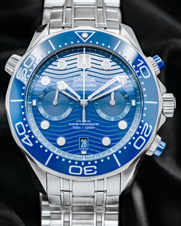 2022 Omega Seamaster Diver 300M Chronograph 44MM Blue Dial Steel Bracelet (210.30.44.51.03.001)