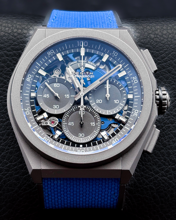 2024 Zenith Defy El Primero 21 Ultrablue 44MM Skeleton Dial Rubber Strap (97.9001.9004/81.R946)