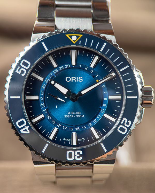 No Reserve - 2022 Oris Aquis Great Barrier Reef L.E. III 43.5MM Blue Dial Steel Bracelet (01 743 7734 4185)