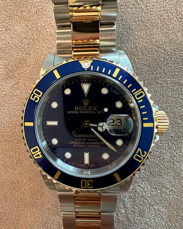 2003 Rolex Submariner Date "Bluesy" 40MM Blue Dial Two-Tone Oyster Bracelet (116613)