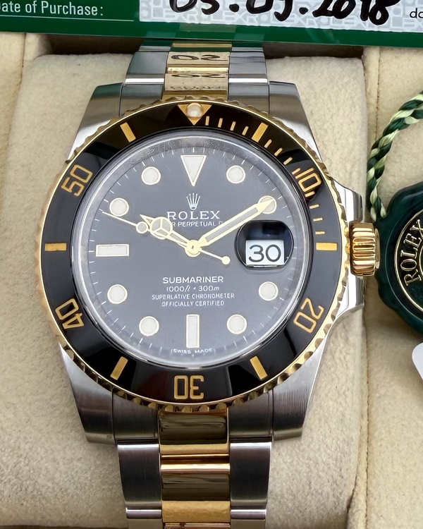 2018 Rolex Submariner Date 40MM Black Dial Two-Tone Oyster Bracelet (116613LN)