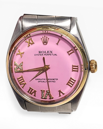 Rolex Oyster Perpetual 34MM Aftermarket Pink Dial Oyster Bracelet (1003)