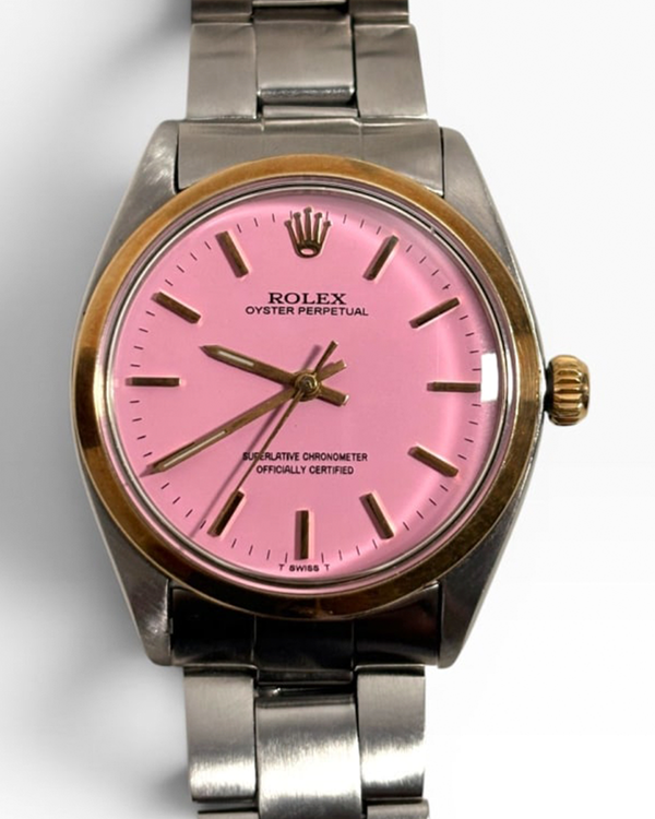 Rolex Oyster Perpetual 34MM Aftermarket Pink Dial Oyster Bracelet (1005)