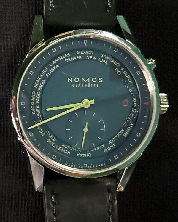 2025 NOMOS Glashutte Zürich Weltzeit Worldtimer 40MM Blue Dial Leather Strap (807)