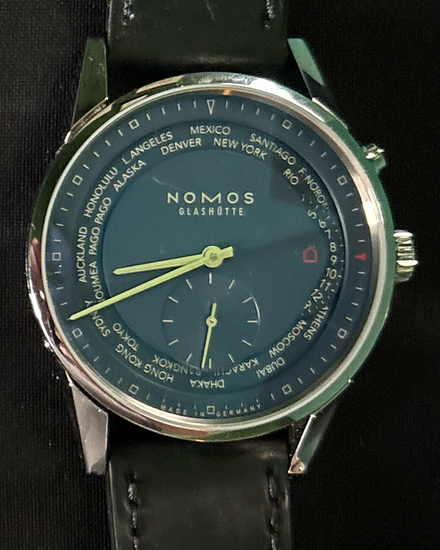 2025 NOMOS Glashutte Zürich Weltzeit Worldtimer 40MM Blue Dial Leather Strap (807)