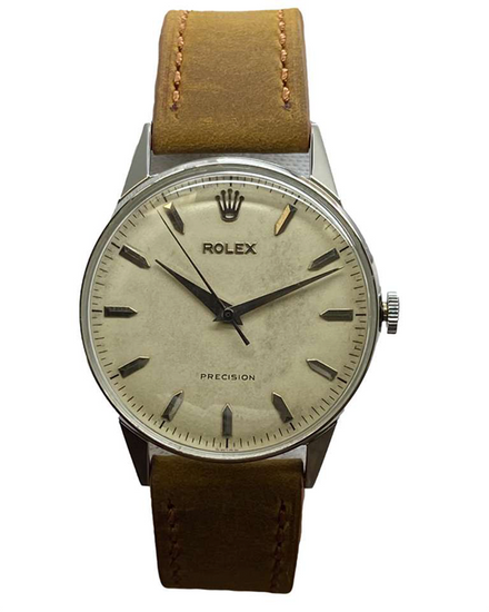Rolex Oyster Precision 35MM Cream Dial Aftermarket Leather Strap (9022)