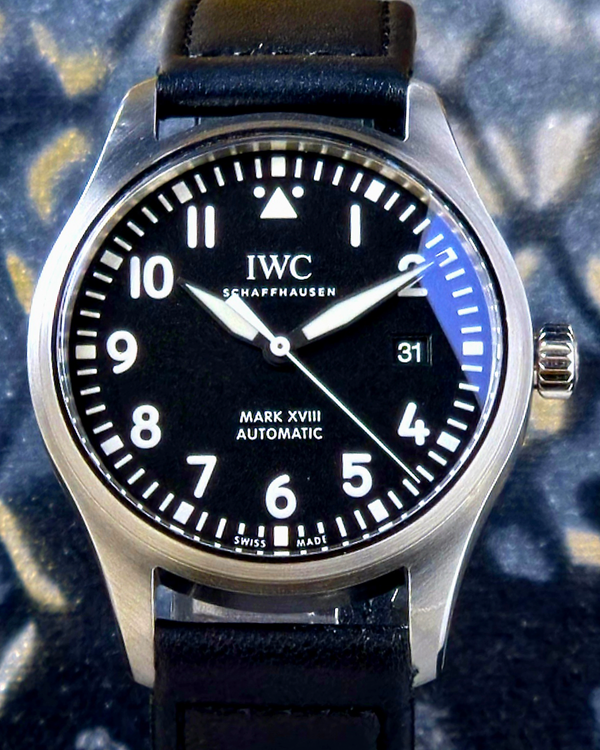 2020 IWC Schaffhausen Pilot Mark XVIII 40mm Black Dial Leather Strap (IW327009)