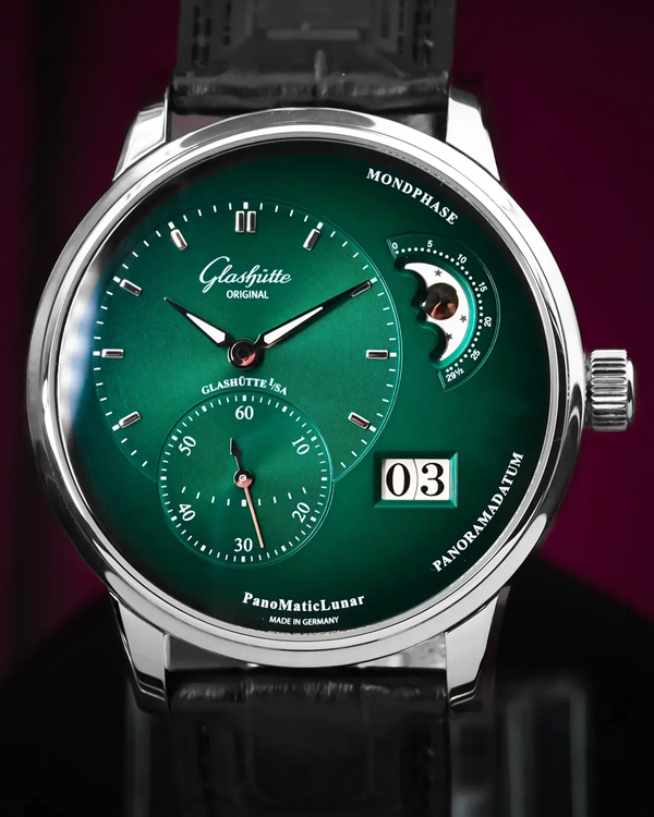 2023 Glashütte Original PanoMaticLunar 40MM Green Dial Leather Strap (1-90-02-13-32-31)