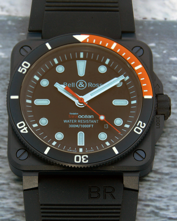2025 Bell & Ross BR 03-92 Diver Tara L.E. 42MM Blue Dial Rubber Strap (BR0392-D-TR-CE/SRB)