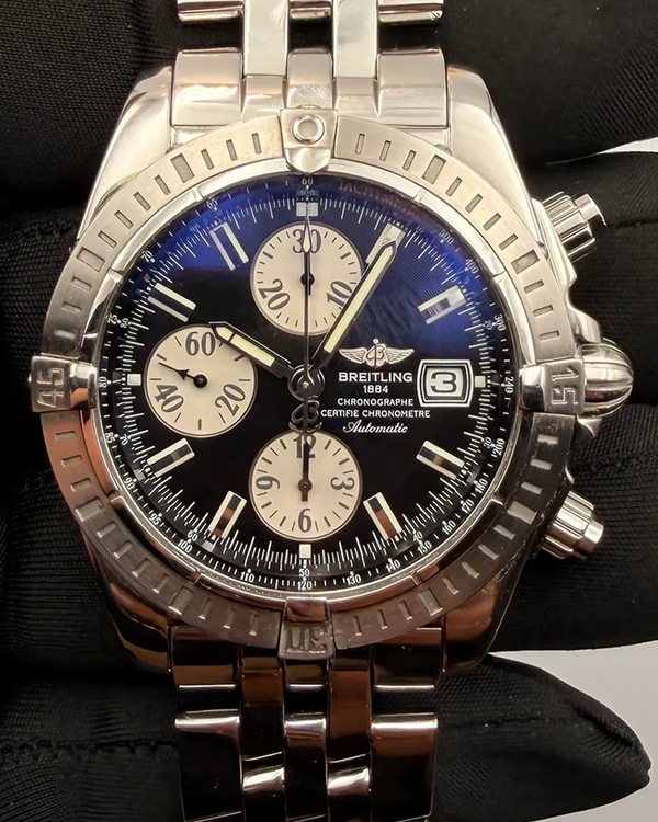 2007 Breitling Chronomat Evolution 44MM Black Dial Steel Bracelet (A13356/A156B19PA)