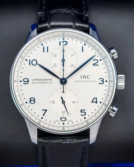 2017 IWC Schaffhausen Portugieser 41MM Silver Dial Leather Strap (IW371446)
