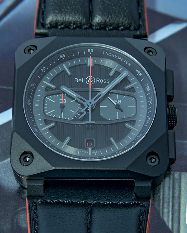 2025 Bell & Ross BR 03 Chrono Blacktrack L.E. 42MM Black Dial Leather Strap (BR0394-BTR-CE/SCA)