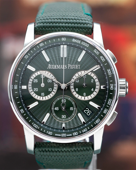 2023 Audemars Piguet Code 11.59 Chronograph 41mm Green Dial Textile Strap (26393ST.OO.A056KB.01)