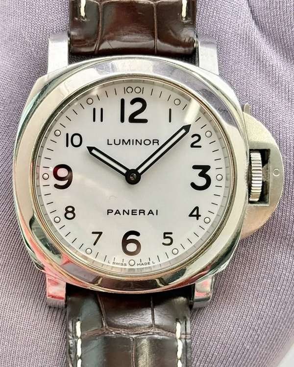 Panerai Luminor Base 44MM White Dial Leather Strap (PAM00114)