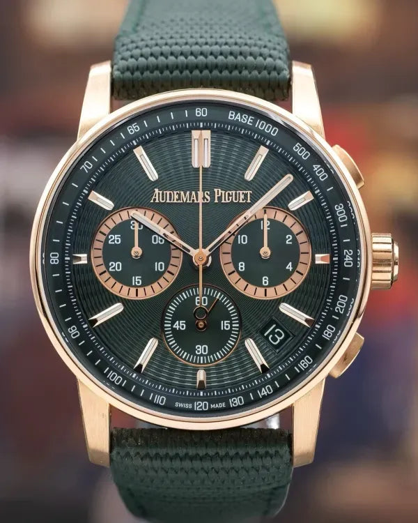 2024 Audemars Piguet Code 11.59 Chronograph 41MM Green Dial Textile Strap (26393OR.OO.A056KB.01)